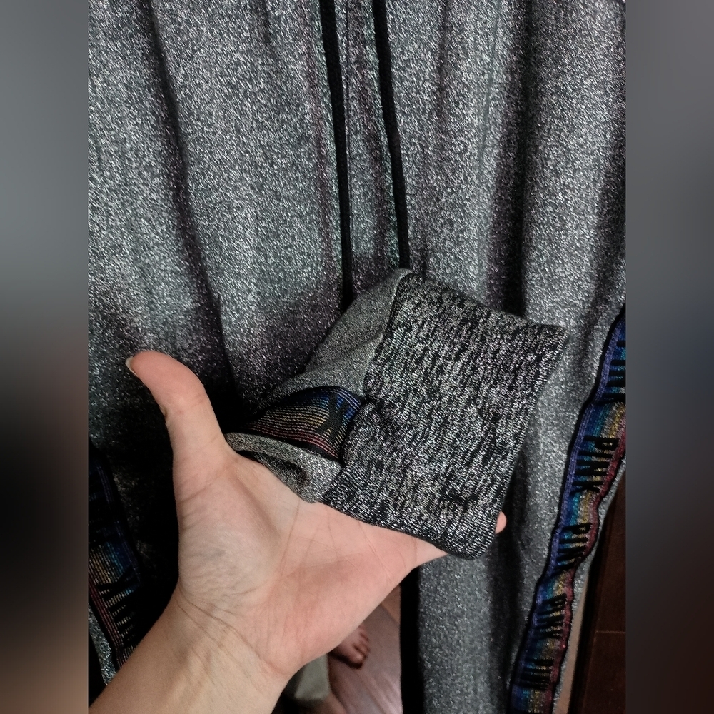 Victoria's Secret PINK Gray Joggers with Rainbow Trim_Large - Picture 6 of 11